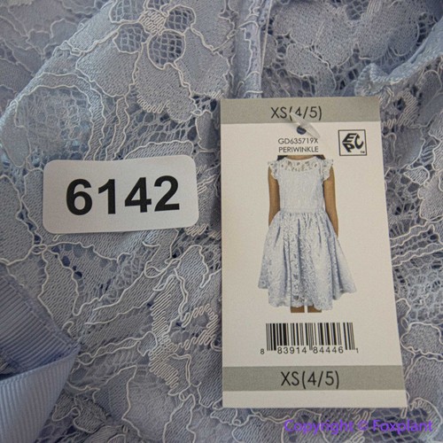 NEW Zunie Girl Periwinkle Lace Flutter Sleeve Dress lace light blue dress, 4/5 - Picture 15 of 21