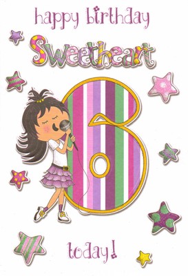 girls 6th happy birthday card age 6 today - 7 x cards to choose from ...