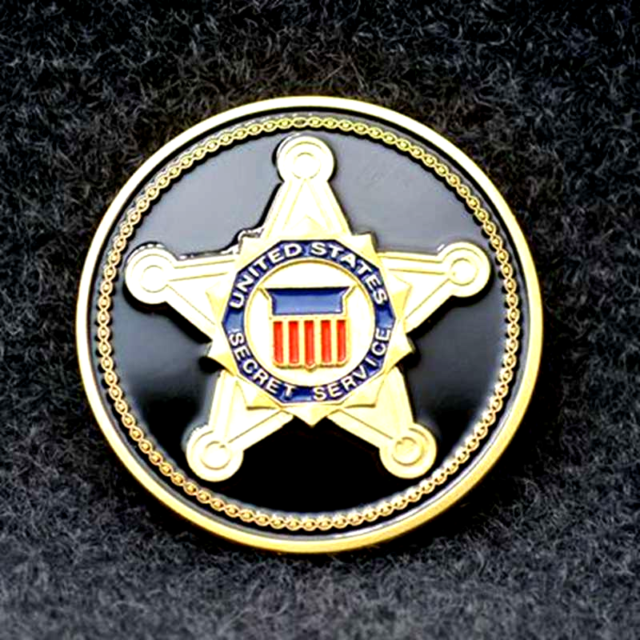 U.S. SECRET SERVICE BLACK STAR PRESIDENTS DETAIL CHALLENGE COIN