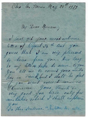 1919 French High School Student to American Correspondence Letters w/ Photo XX - Picture 4 of 13