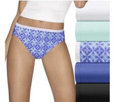 New Hanes Women's 6 Pack Ultimate Hi Cut Panty Cotton Ultra Soft Underwear 6-Med