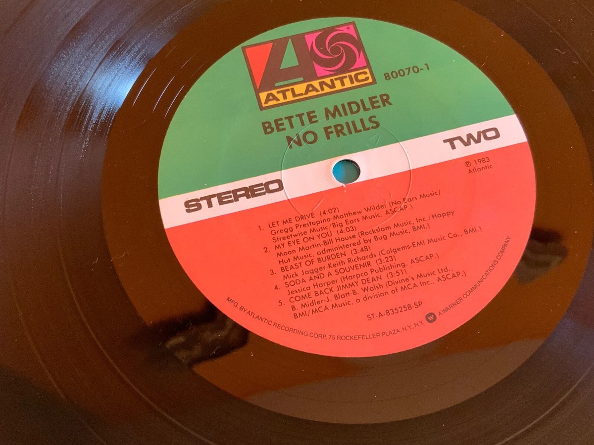 未使用 Bette Midler - No Frills / レコード Bette Midler – No Frills – Vinyl (LP, Album, Stereo), 1983
