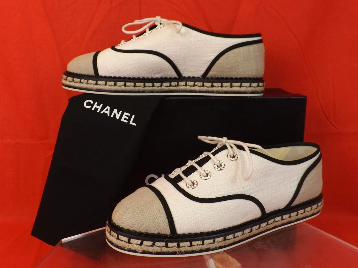 Chanel Lace Ups Espadrilles Shoes