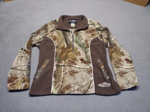 Team Realtree Misses Size L 12-14  Fleece Camo 1/2 Zip Pullover - Picture 1 of 14