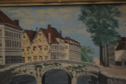 ANTIGUO CUADRO CIUDAD DE LIEJA EN LA MADERA PASO TELA MARCO PINTURA FIRMADO ÓLEO - Imagen 6 de 7