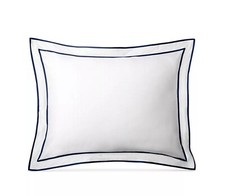 LAUREN RALPH LAUREN Spencer Sateen Border Standard Sham White/ Navy 120