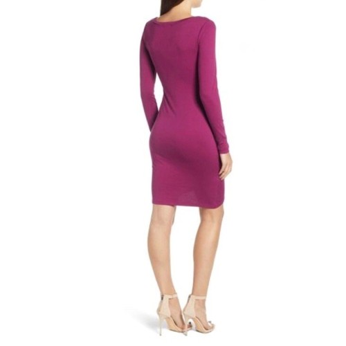 Leith Womens Ruched Dress Long Sleeve 