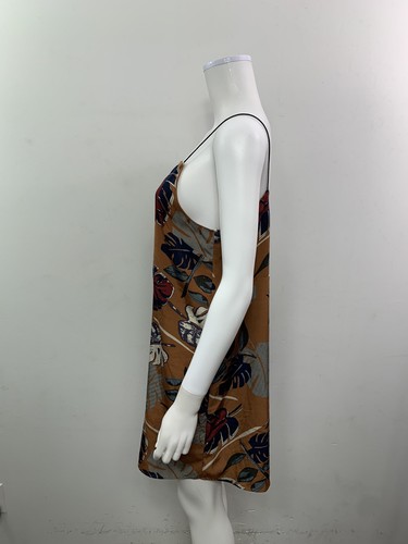 Lush Women’s Size Medium Square Neck Big Leaf Print Slip Dress - Picture 2 of 4
