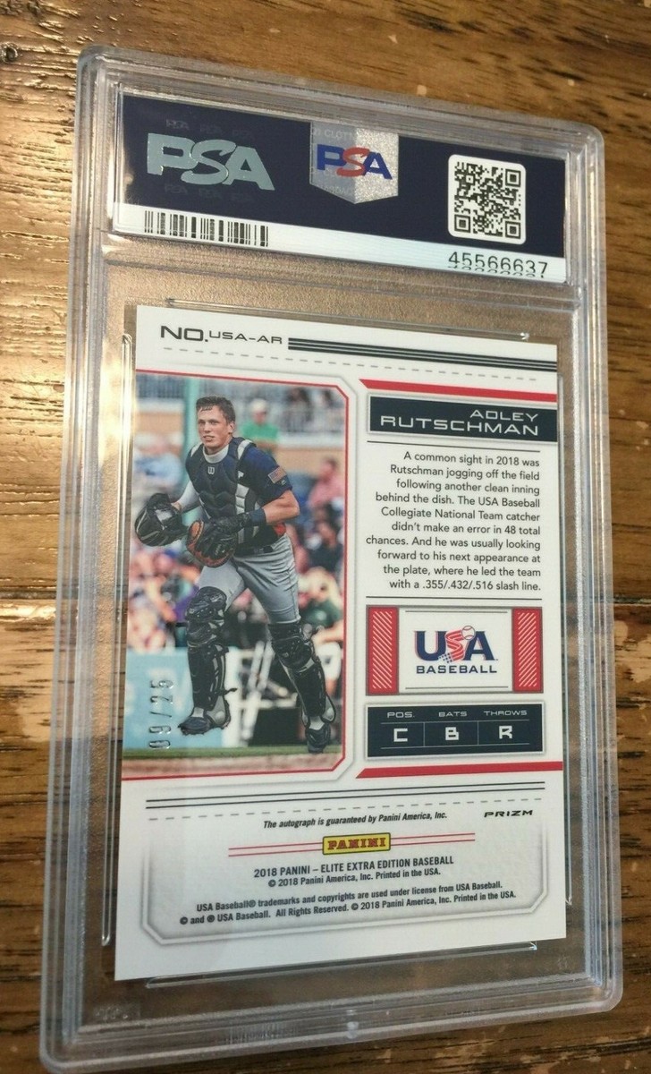 2018 Panini Extra Ed. ADLEY RUTSCHMAN USAAR USA Col. AUTO 9/25 PSA