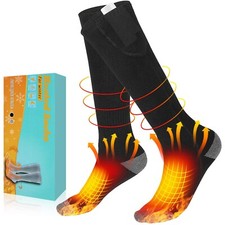 Washable Men Women Electric Heated Socks Winter Foot Warmer Rechargeable Battery
