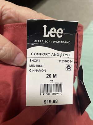 シナモン Lee Cinnamon Colored 2 Pocket Cuffed Zipper Up Shorts Size 20 M