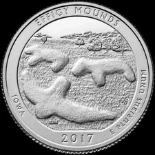 2017 P Effigy Mounds National Park Quarter Iowa "Brilliant Uncirculated" ATB 