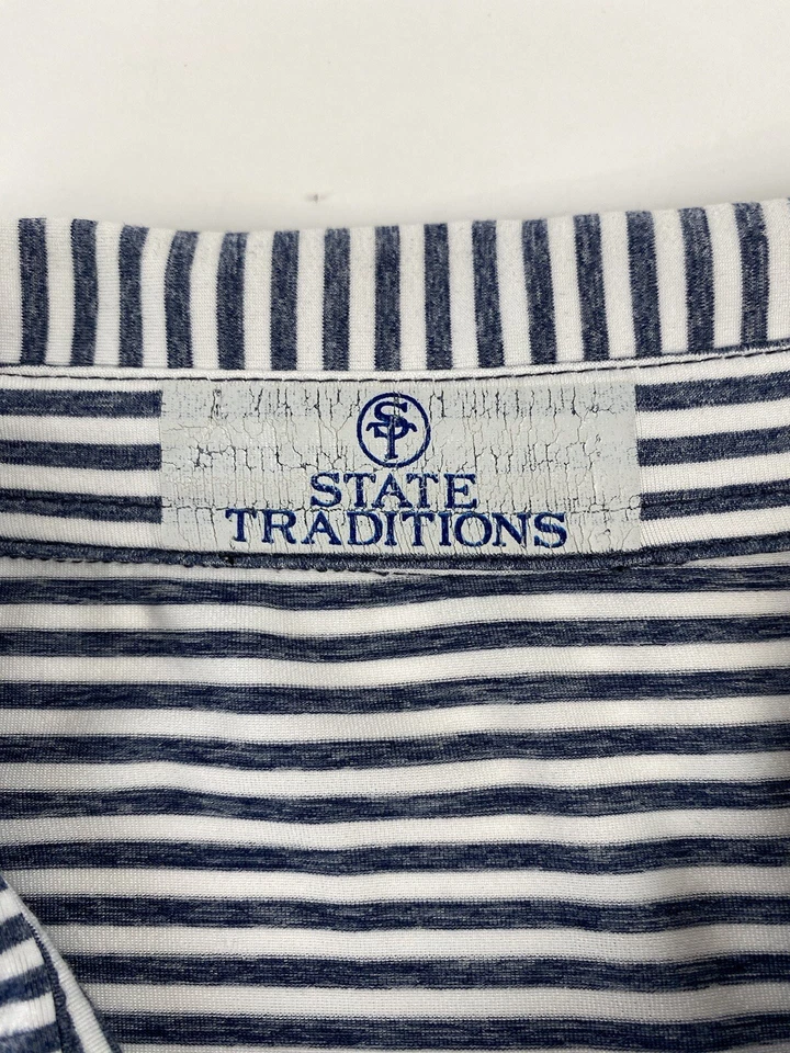 State Traditions mens short sleeve striped polo shirt size XL stretch - Image 4 of 4