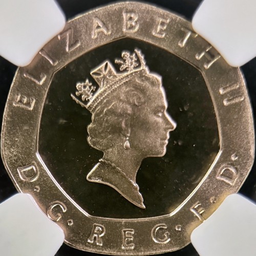 GREAT BRITAIN. 1987, 20 Pence - NGC PF69 - QEII, England, Crowned Tudor Rose - Picture 5 of 5