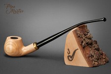 Mr. Brog HAND CARVED WOODEN TOBACCO SMOKING PIPE 14 Churchwarden  Natural + BOX