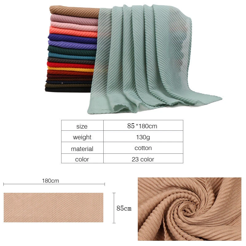 180*85cm Crinkle Muslim Women Headscarf Long Hijab Cotton Scarf Head Wrap Shawls - Image 3 of 4