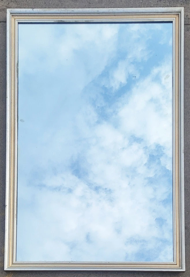 ESPEJO DE PARED GRANDE vintage italiano mediados de siglo XX plata y oro moderno Foto 2 de 4