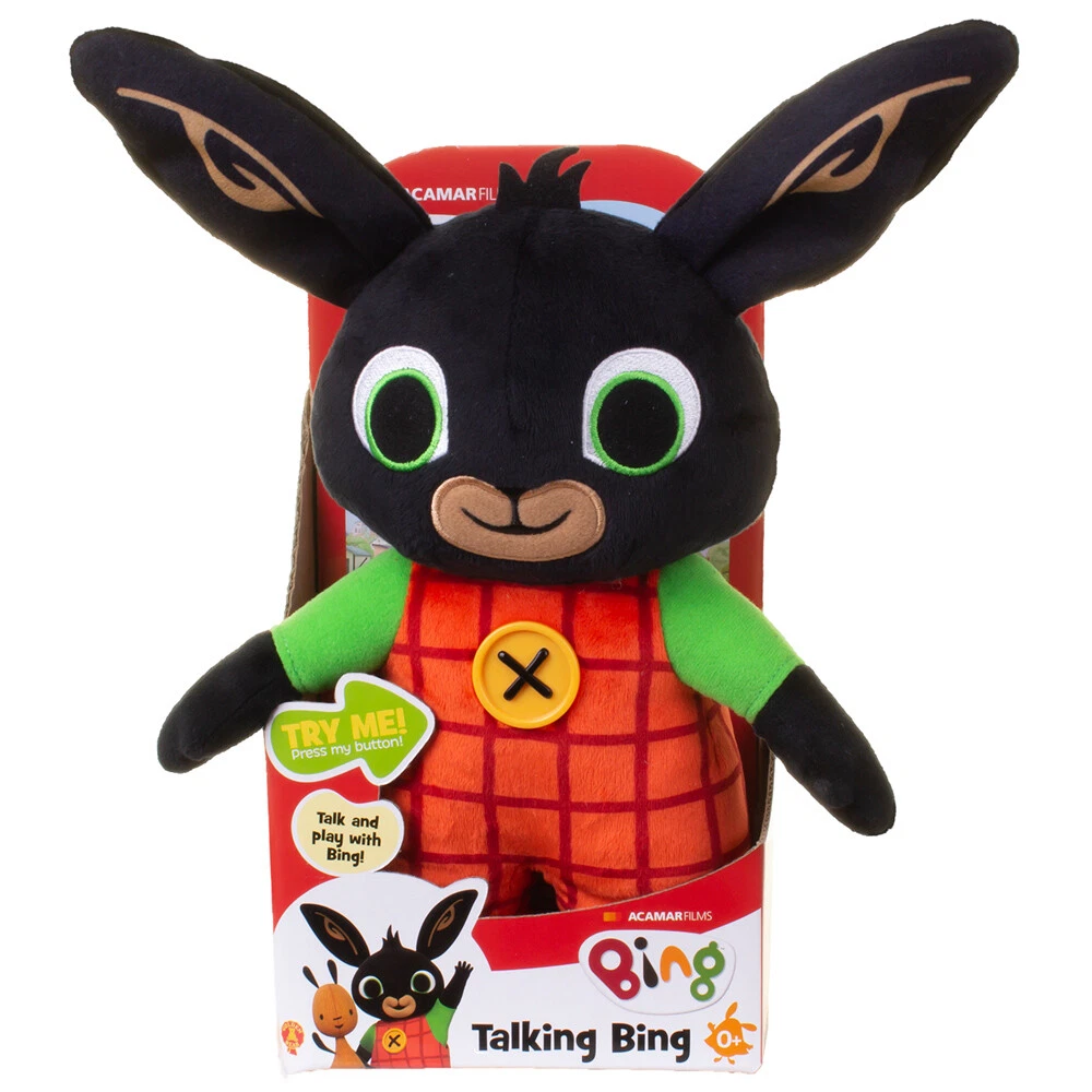 Bing Bunny Plush Soft Toy Talking with 15 Fun Phrases 30cm Tall Ages from Birth