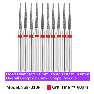 Vakker Dental Needle FG Diamond Bur 858-010F Fine 10/pk