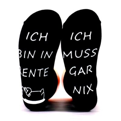 Rentner Geschenk Socken Lustige Socken Geschenke Mann ICH BIN IN RENTE ICH MU...
