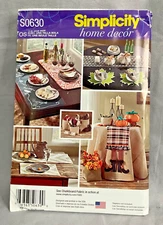 Uncut Simplicity 0630 Home Decor Table Accessories Table Runner