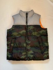 VGUC Old Navy Camo Green Gray Orange Boys Puffer Vest Med 8
