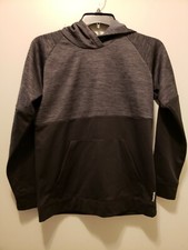 Reebok XL Youth Hooded Sweatshirt Black And Gray W/ Front Pocket