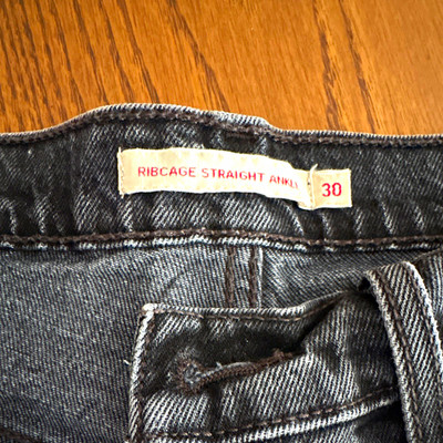 Levi's Ribcage High Rise Straight Ankle Jeans Women's Black Water Less