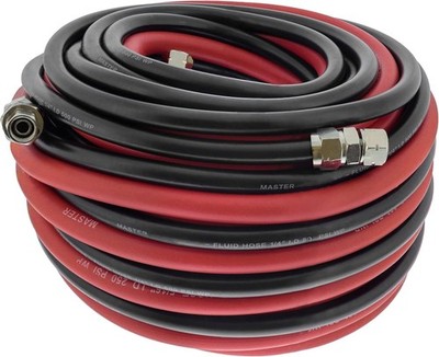 50 Foot Master Elite Series Air and Fluid Hose Assembly Set with Fittings for...