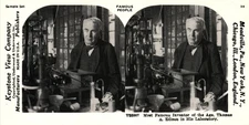 Thomas A Edison Stereoview Keystone View Famous People 1970s Reproduction
