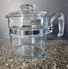 Vintage Pyrex Flameware Glass Percolator 6 Cup 7756-B Coffee POT & LID ONLY USA