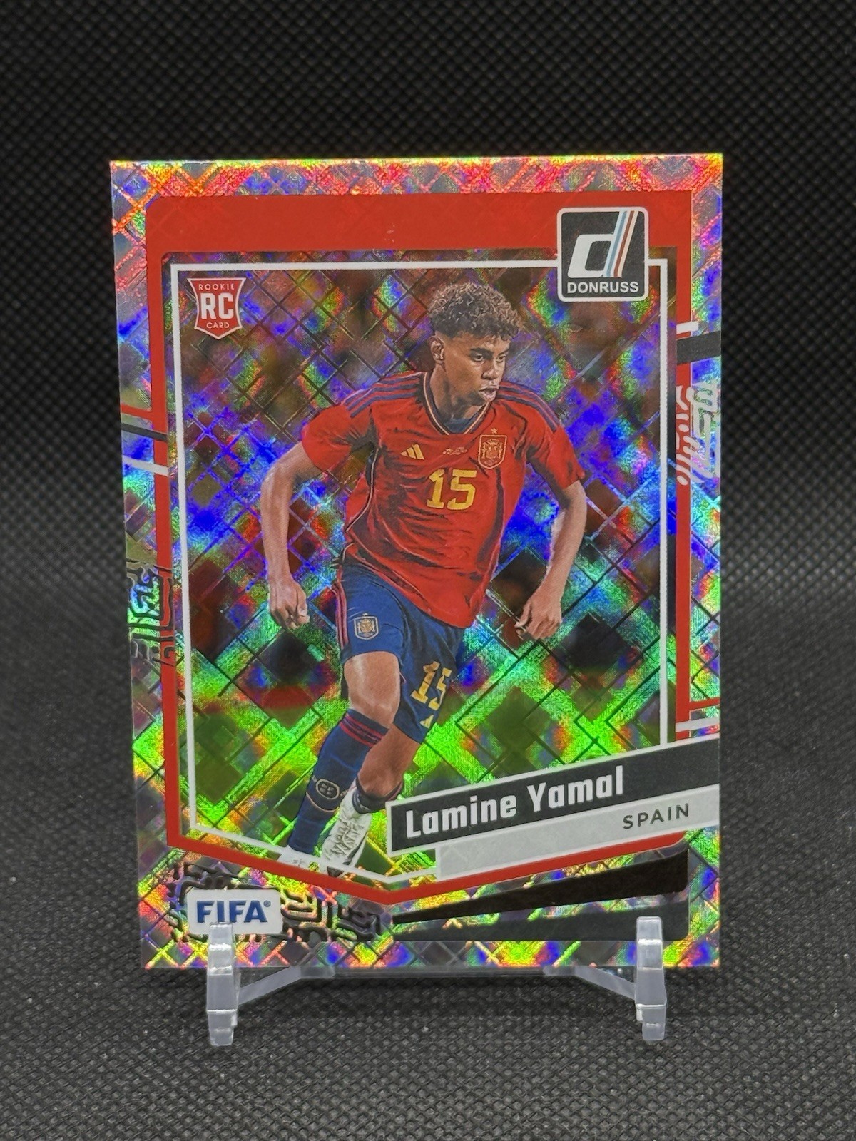 Lamine Yamal 2023-24 Panini Donruss FIFA #54 Rookie Spain Diamond Foil SP RC