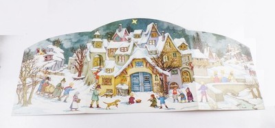 Old advent calendar barn three kings children Korsch Verlag