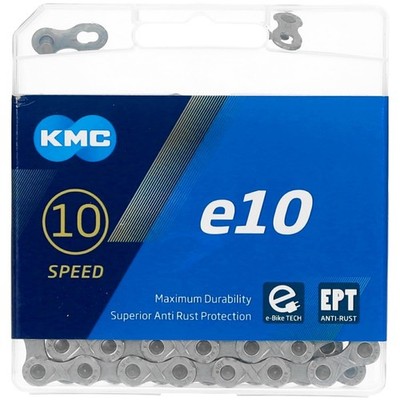 KMC e10 EPT 10-Speed 136L eBike Bike Chain Silver Anti-Rust Resistant Coating