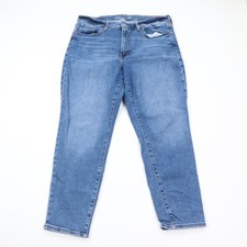 Old Navy Jeans Womens 16 OG Straight Light Wash Blue High Rise Stretch Denim