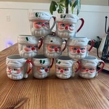 Vintage Santa Claus Mug Blue Open Eyes 1950 s...