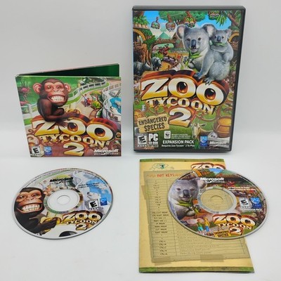 Zoo Tycoon 2 & Zoo Tycoon 2 Endangered Species Expansion Pack (Windows PC, 2004)