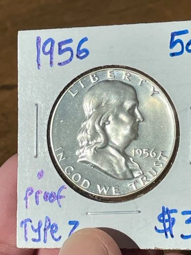 1956 50¢ Proof Franklin Half Dollar type 2