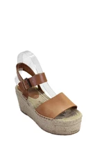 Soludos Womens Leather Platform Slingbacks Espadrille Wedge Sandals Brown Size 7