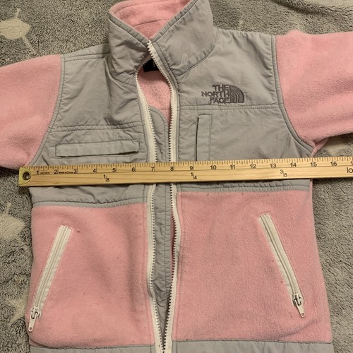 The North Face Full Zip Jacket Girls Fleece Size 5 Pink Gray No Zipper - Picture 10 of 10