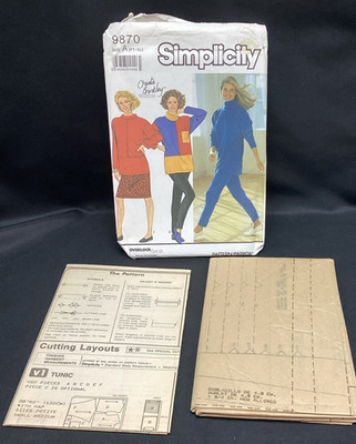 Vtg Sewing Pattern, Simplicity 9870, pant shirt, PT-XL, Uncut - ships free