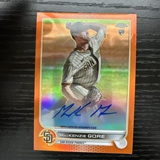 2022 Topps Chrome - Rookie Autographs Mackenzie Gore Orange Refractor 12/25
