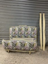 Vintage French Louis XV Style Double Size Bed & Matching Laura Ashley Curtains