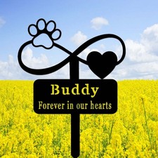 Personalized Metal Infinity Dog Memorial Stake Custom Pet Remembrance Marker