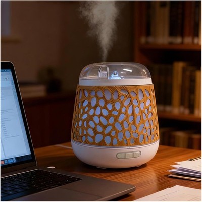 Dancing Water 3-in-1 Tabletop Fountain Essential Oil Diffuser W/ Candle Flame