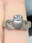 Vtg Peter Stone PSCL .925 Sterling Silver Claddagh Ring