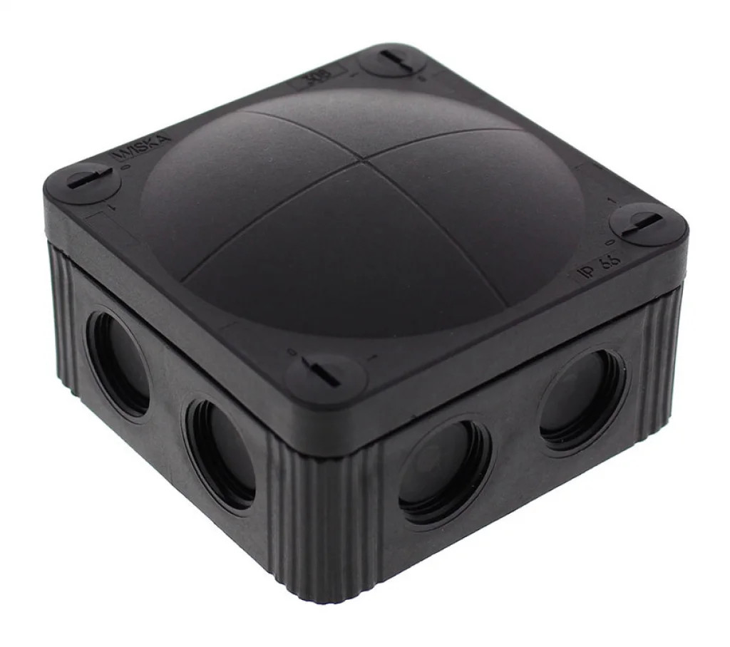 Wiska Combi Junction Box Black 308 85x85x51mm No Terminals 10060581 BK
