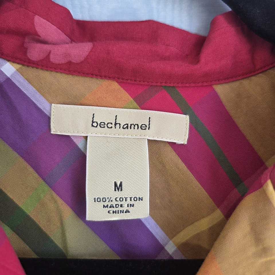 Camisa De Colección Y2K Bechamel Para Mujer M Abotonada Colorida Cuadros Extravagante Dopamina Foto 4 de 4