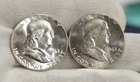 (2) 1963 US Franklin Halves 50c Nice Uncs