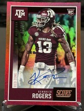 Kendrick Rogers 2020 Score Signatures /20 Rookie Auto Texas A&M Aggies Cowboys